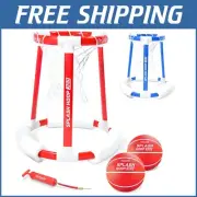 Splash Hoop 360 - Floating Pool Basketball Game in Red or Blue; Assembles Ins...