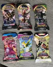 (6) NEW & SEALED- Pokemon TCG: Sword & Shield Era Blister Booster Packs- See Pic