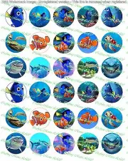 30 Precut 1" Finding Dory Bottle cap Images Set 2