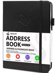 JXSELECT Elegant Address Book with Alphabetical Tabs, Hardcover Address Log B...