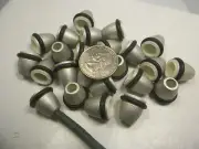 8 Plastic Drawstring Cord Stopper End Caps,Toggle,Tip Cone Silver/Black D582