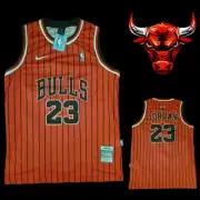 CHICAGO BULLS NBA RED AND BLACK STRIPE MICHAEL JORDAN 23 JERSEY SIZE MEDIUM