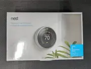 Nest Learning Thermostat, Stainless, New In Box NIB with Two Sensors. Rare Pack.