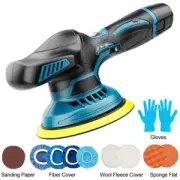 6" Cordless Car DA Polisher Dual Action Buffer Sander Polishing Machine Tool Kit