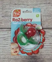 RaZ Baby RaZ-Berry Pacifier Silicone Teether 3m+ Red Green New
