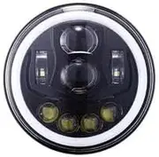 Motorcycle Headlight 7" Inch H4 LED moto Headlight For Hrley For Davidsion Softail For Slim Fat Boy 7inch Halo Angel Eye DRL Led Motorcycle Headlamp B