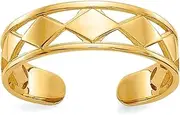 [JewelryWeb] 14k Yellow Gold Solid Polished Diamond Shapes toe ring-toe ring for Women