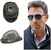 Herren Perücken Mens Toupee 6inch short Hair Wig 8×10" Full Poly Skin Men's Capillary Prothesis Male Toupee Hairpieces Indian Hair Transparent Injected PU Skin Perücke Herren