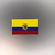 Ecuador Flag Patch — Iron On Badge Embroidered Motif — Ecuadorean World Mini