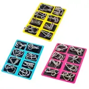 24Pcs Brain Teaser Metal Lock Wire Puzzles IQ Test Toy Mind Game for Kids Toys