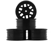 Tamiya CC-02 12-Spoke Off Road Wheels (Black) (4) (Front/Rear) [TAM51686]