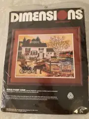 Dimensions Needlepoint Kit Birch Point Cove NEW Charles Wysocki 1988 Wool Yarn