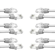 6PK Cruxtec 0.3m CAT6/RJ45 Network Lead Cable LAN Ethernet Internet Cord White