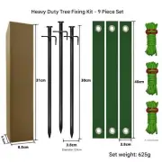 NNEDSZ Black Spike Heavy-Duty Tree Anchoring Kit - 9-Piece Set with Ground Stake