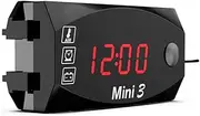 3 in 1 Cycle Meter Digital Time Clock Thermometer Voltage Voltmeter Battery Gauge 6-30V for Car Marine Boat Cycle