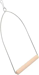BCOATH Hummingbird Parrot Swing Wooden Bird Perch with Frame Easy to Install Hanging Plaything for Parrots Promotes Healthy Feet and Reduces Loneliness Bird for Cage Enrichment