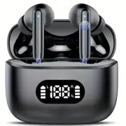 Wireless Noise Cancelling Bluetooth 5.3 Headphones 40dB ENC 6 Mic LED Display T