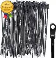 100Pcs Zip Tie with Screw Hole, Automotive Wire Self Locking Black Zip Ties