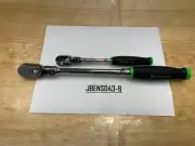 Snap-on Tools NEW 2pc GREEN 1/4" & 3/8" Drive Soft Grip Flex Head Ratchet Set