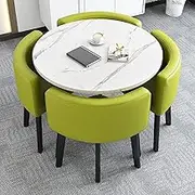 Modern Round Dining Table Set for Dining Room Living Room and More Space Saving Design with Chairs Ideal for Reception Rooms Conference Tables and Lounges