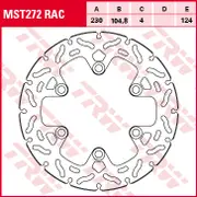 TRW Lucas Brake disc MST272RAC, rigid