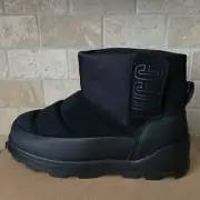 UGG CLASSIC KLAMATH MINI SUEDE TEXTILE WATERPROOF BLACK BOOTS SIZE US 8 WOMEN