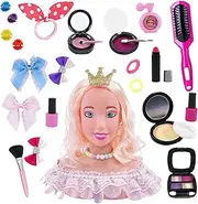 Kids Hair Braiding Mannequin, Mannequin Styling Head, Kids Hairdressing Doll Head, with Hair Accessories, Convenient Hair Styling, 18.5cm, for Creative Play, Ages 3+