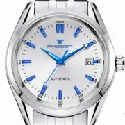Blue Skeleton Automatic Mechanical Watch with Stainless Steel Strap