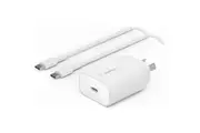 Belkin BoostCharge 25W USB-C PD 3.0 PPS Wall Charger with USB-C Cable - White