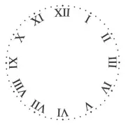 Roman Clock Face Black Overglaze Waterslide Ceramic Decals