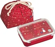 OSK PCL-1C Lunch Box, Moon Flower, 16.9 fl oz (500 ml), Includes Divider, Drawstring Bag Included, Easy to Clean, Made in Japan, Dishwasher Safe