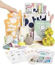 Pott'd Home Air-Dry Clay Pottery Kit for Beginners, Pottery Kit for Adults. Kit Includes: Air-Dry Clay for Adults, Tools, Paints, Brushes, Sealant, How-to-Guide, Gift