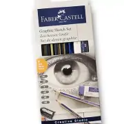 Faber-Castell Goldfaber Graphite Sketch Draw Set 6 Pencils, 1 Sharpener 1 Eraser