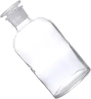 HEALSOPTHY 1Pc Small Mouth Bottle Borosilicate Glass Sample Bottle with Scale Chemical Laboratory Use High Heat Resistance Frosted Glass Stopper for Overflow