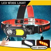 Headlamp USB Rechargeable Waterproof LED COB Headlight Head Light Flashlight