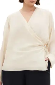 City Chic Binsley Wrap Top in Honey at Nordstrom