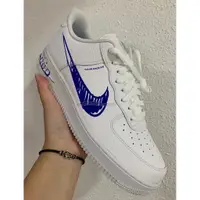 在飛比找蝦皮購物優惠-限時特惠 NIKE AIR FORCE 1 白藍勾 手繪 塗