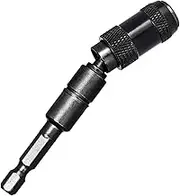 Pivoting Bit Tip Holder, 1/4 inch Magnetic Swivel Screw Drill Tip Impact Screwdriver Bit Holder Locking Bit Tool Accessory with 20° Pivot Mode (Black)