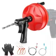 Upgrade Plumbing Snake Drain Auger,25 FT Automatic Retract Drain Snake with D...
