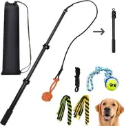 Flirt Pole for Dogs, Interactive Toys Tug-of-war 2 switch-40.2Inch, black