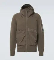 [C.P. Company] C.P. Company Lens wool-blend zip-up hoodie AU 93 beige