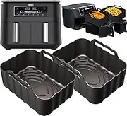 Ninja AF300UK Premium Silicone Liners | 2.5mm Thickness & Convex Base | Reusable Silicone Liners for Ninja Foodi Dual Zone AF300UK 7.6L | AF300UK Silicone Liners | Ninja Air Fryer Accessories 2PCS
