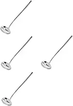 Luxshiny 4pcs Stirring Serving Multi-Purpose Stainless Steel Ladle Long Handle Sauce Spoon Drizzle Spoon for Home Professional Use