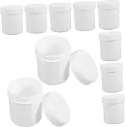 iplusmile 10pcs Plastic Cosmetic Jars with Lids Airtight Storage Containers for Makeup Cream Food Wide Mouth Jars for Home Travel
