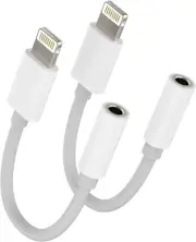 Iphone AUX Adapter for Headphone Dongle Lightning to 3.5mm Jack Splitter Cable(2