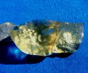 Libyan Desert Glass Meteorite Tektite specimen( 285 crt)Natural Hole Gem AAAA+