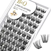 B&QLASH Lash Clusters B05 D Curl 8-16mm Eyelash Clusters 72 PCS Cluster Eyelash Extensions C/D Curl Lash Clusters Wispy Mega Volume Cluster Lashes DIY lash Extensions at Home (B05,8-16mm)