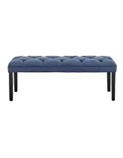 [Sarantino] Cate Button-Tufted Upholstered Bench in Blue