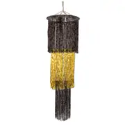 Foil Shimmering Chandelier Gold and Black
