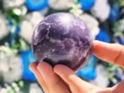 Natural 55MM Lepidolite Stone Metaphysical Sphere Ball